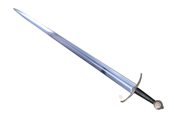 A greatsword with a long blade on a white background
